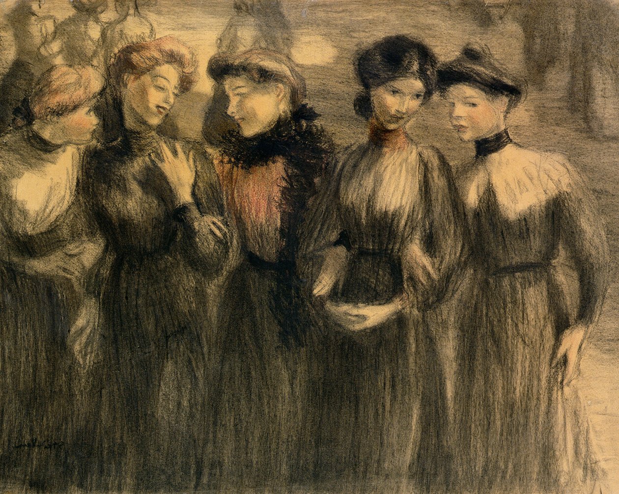 The Walk, ca. 1881 (pastell på papir) av Théophile Alexandre Steinlen