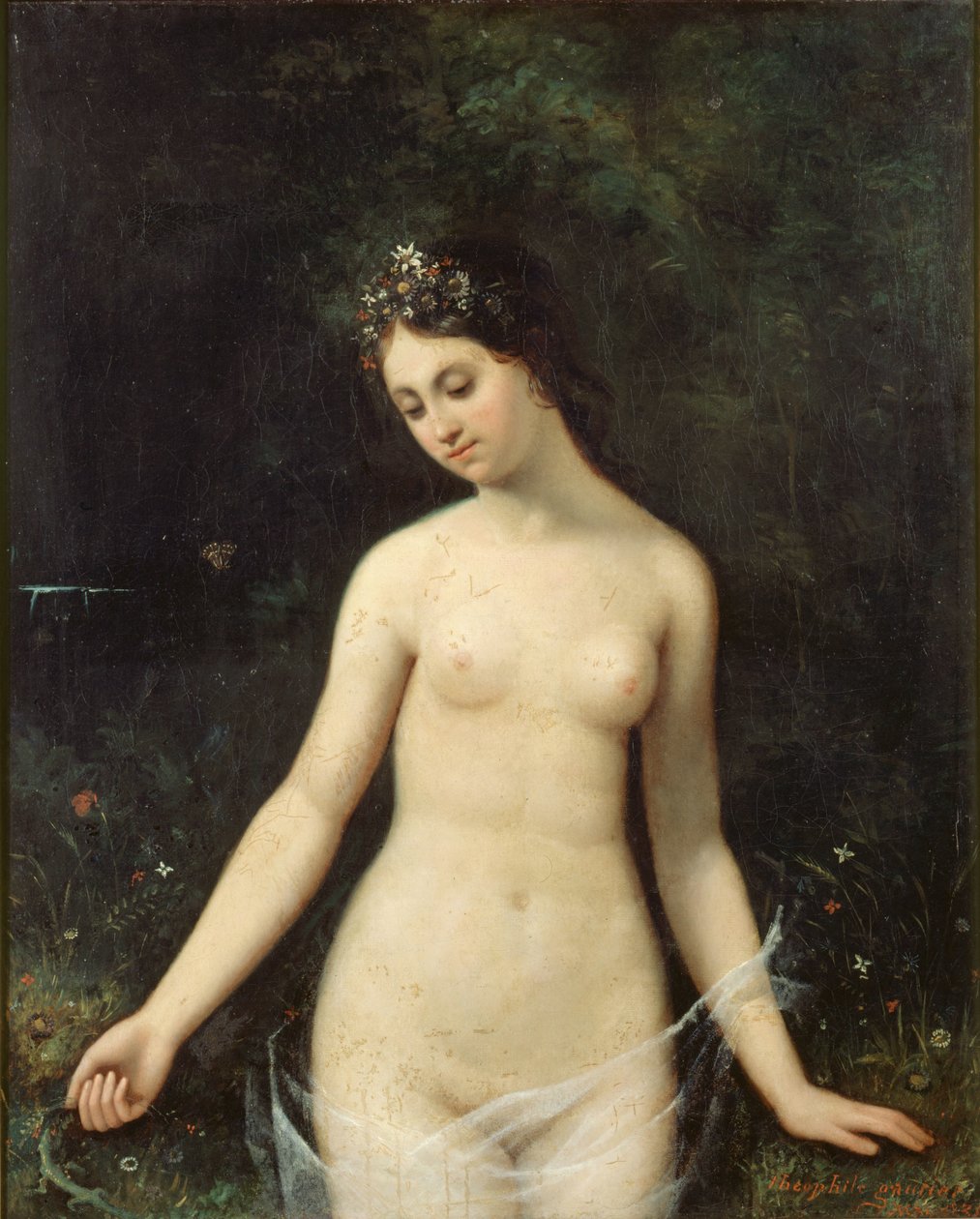 Ung naken kvinne, 1831. av Theophile Gautier