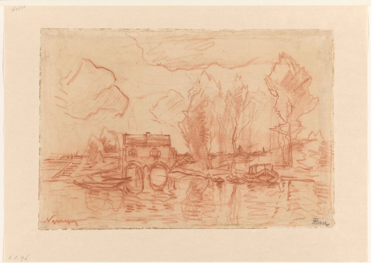 Landskap nær Nijmegen av Theophile de Bock