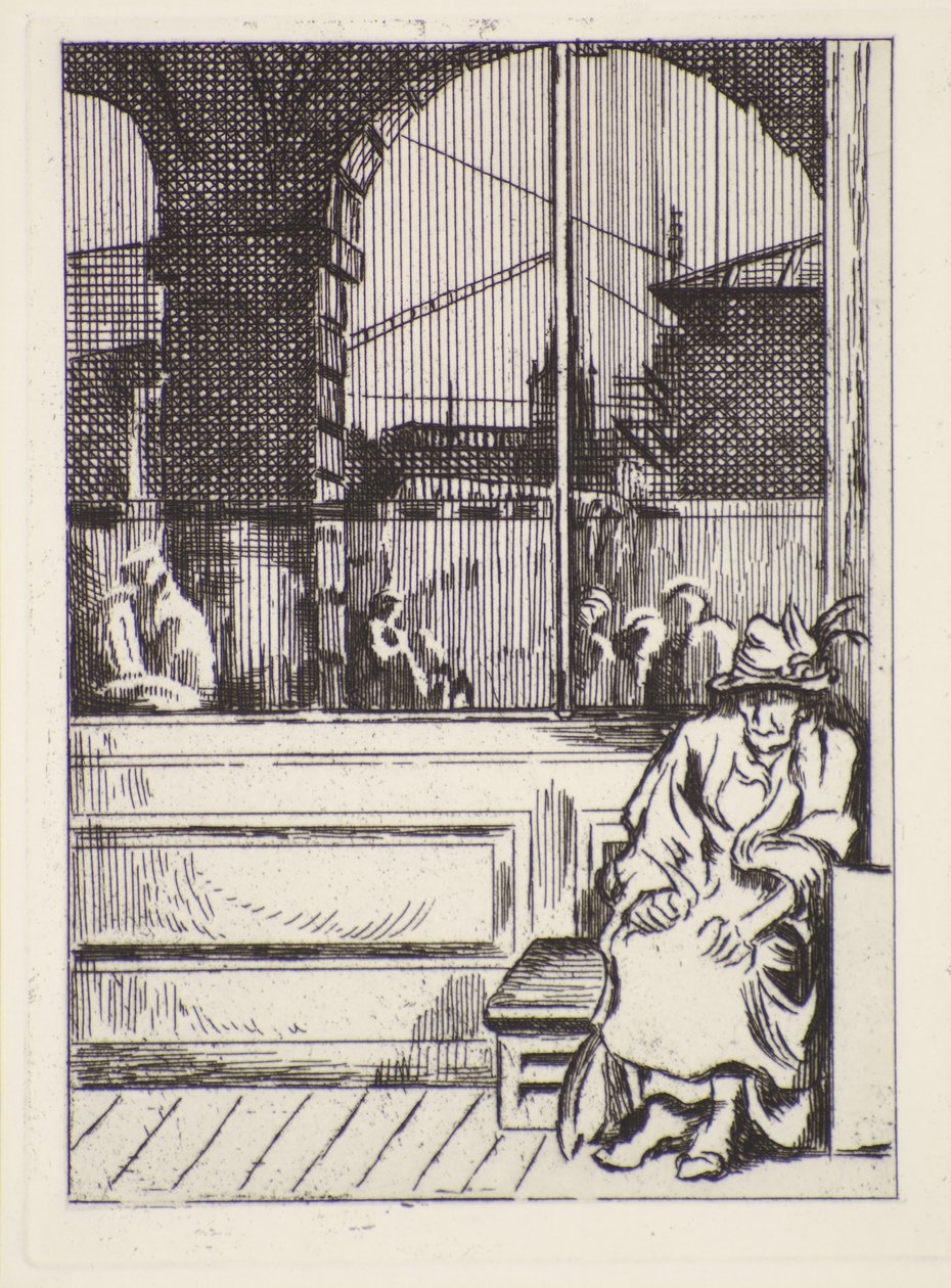 Gammel kvinne, 1900-tallet (radering) av Therese Lessore