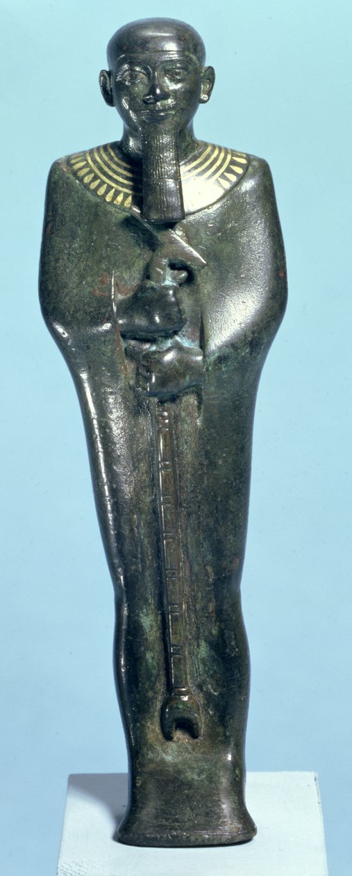 Figur av guden Ptah (kobberlegering innlagt med gull) av Third Intermediate Period Egyptian