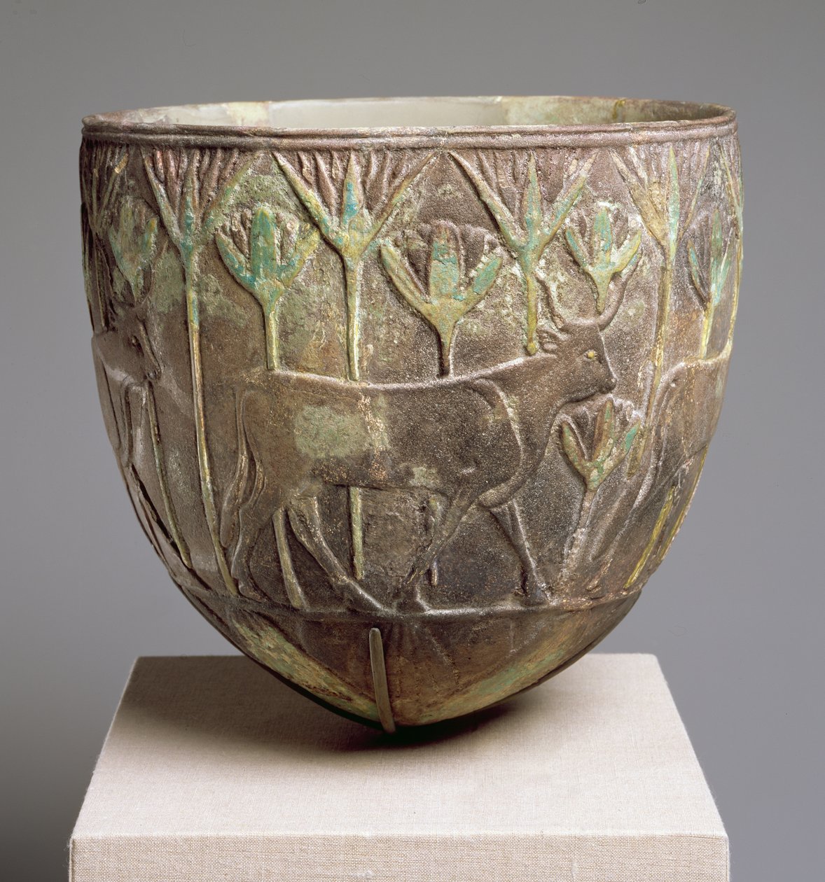 Fartøy med prosesjon av fire okser, fra Sudan (fajanse) av Third Intermediate Period Egyptian