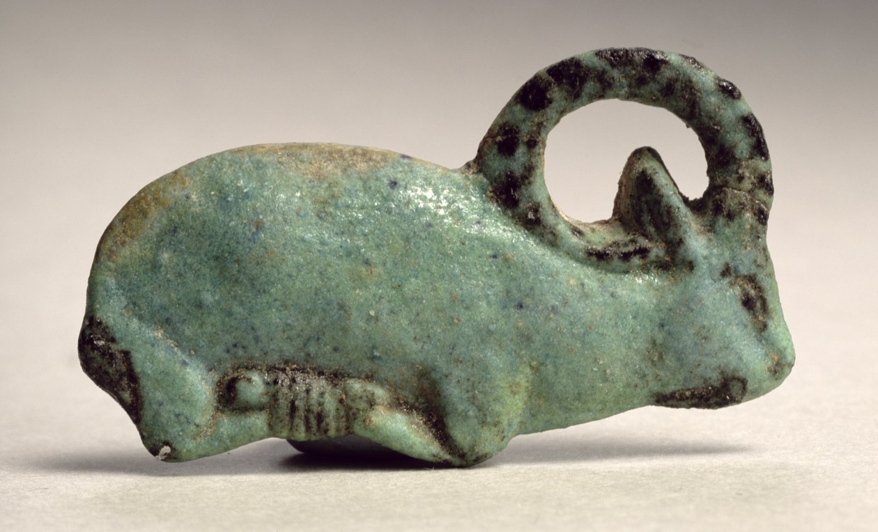 Trussed ibex foundation deposit (fajanse) av Third Intermediate Period Egyptian