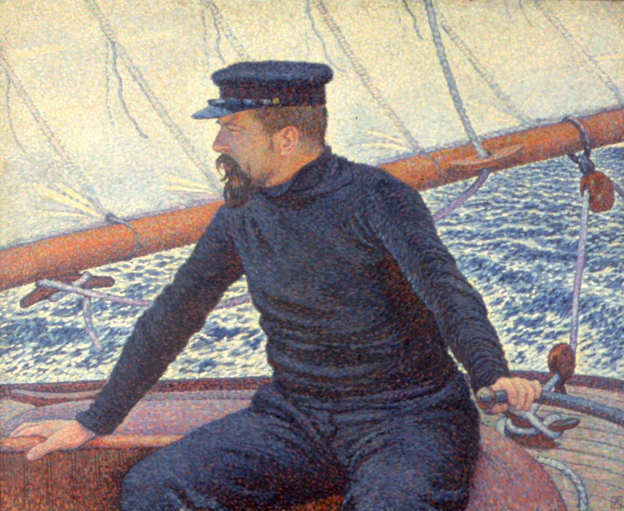 Paul Signac på båten sin av Théo van Rysselberghe