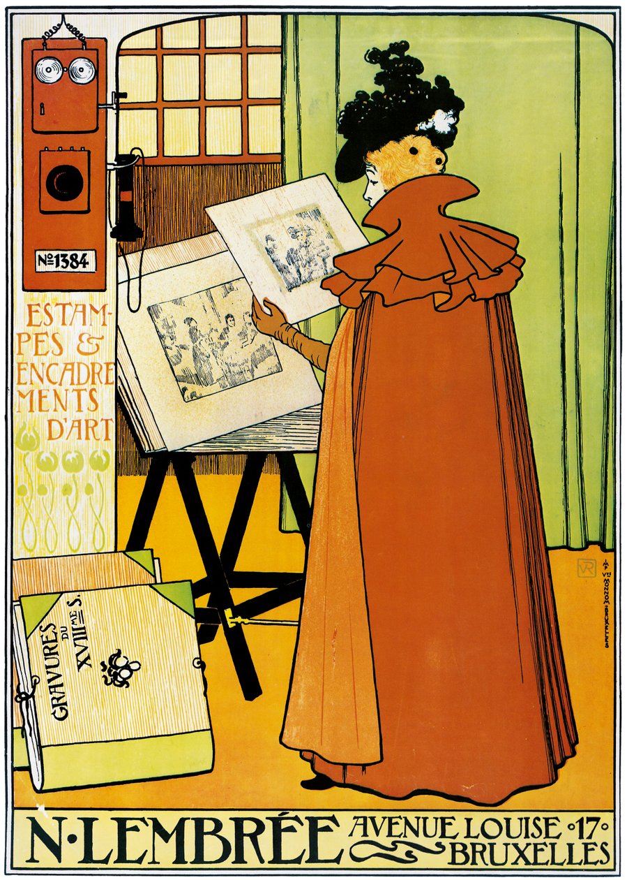 Reklameplakat for kunstforhandleren Lembree i Brussel av Théo van Rysselberghe