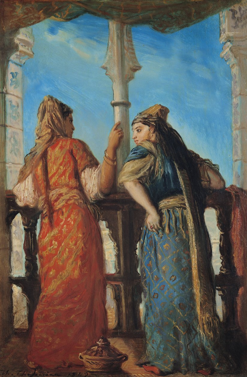 Jødiske kvinner på balkongen, Alger, 1849 av Théodore Chassériau
