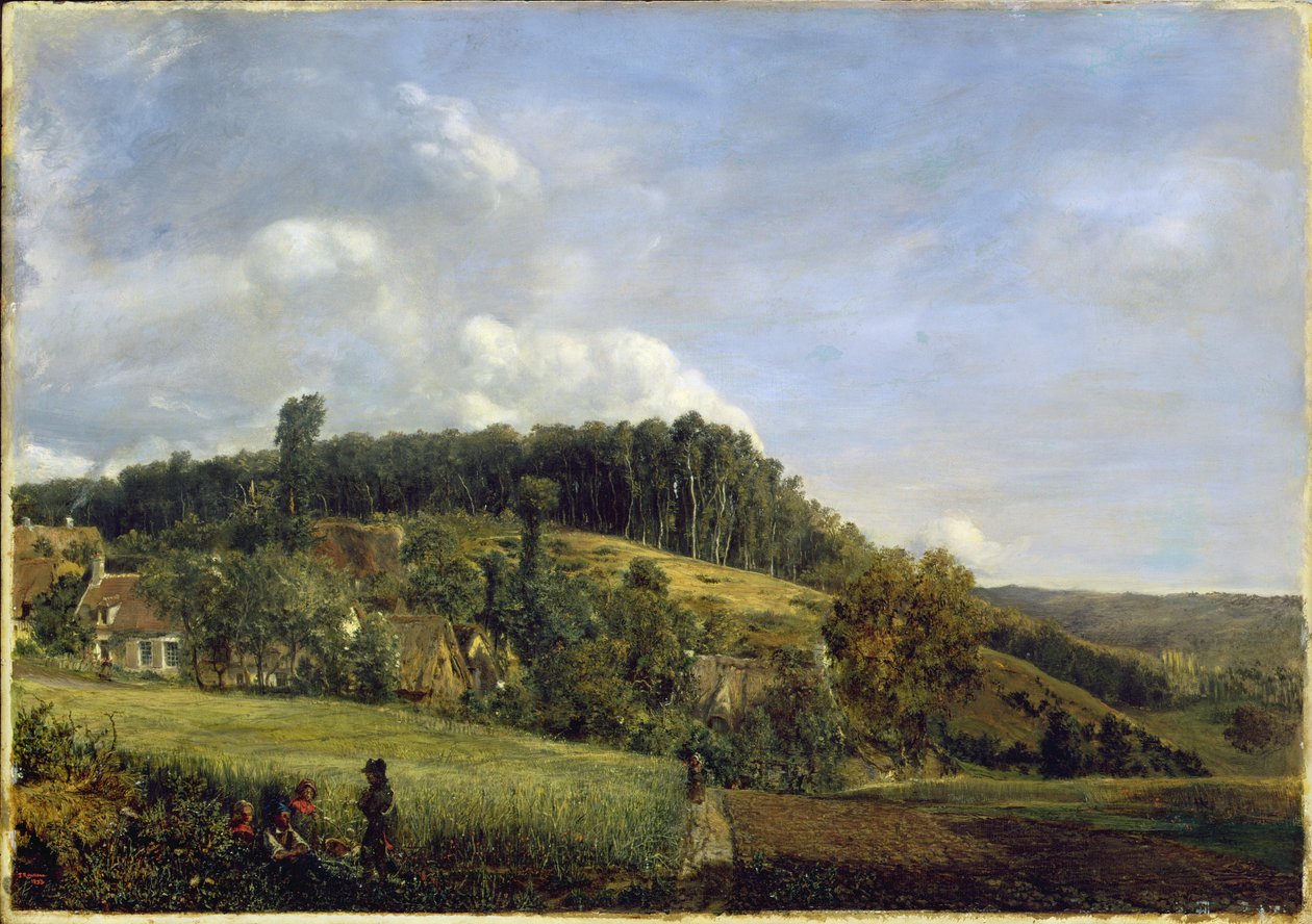 Forest Glade nær en landsby, 1833 av Pierre Etienne Theodore Rousseau