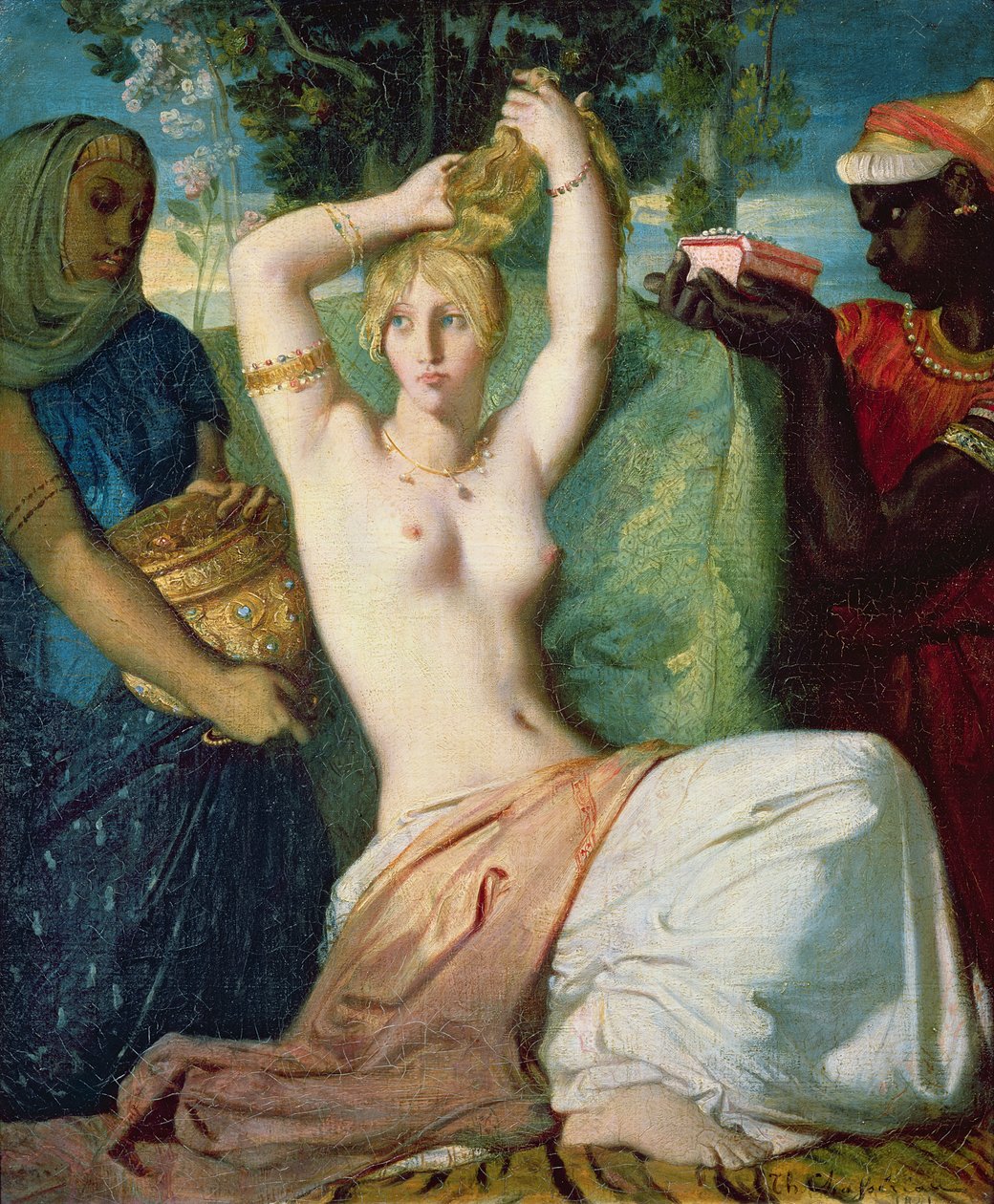 The Toilet of Esther, 1841 av Théodore Chassériau