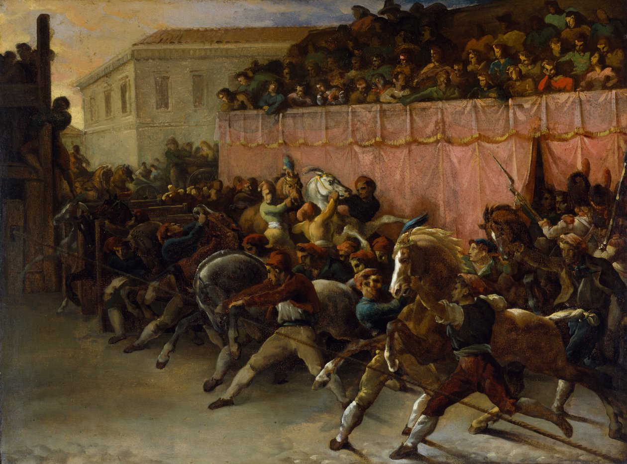 Rytterløse syklister i Roma av Theodore Gericault