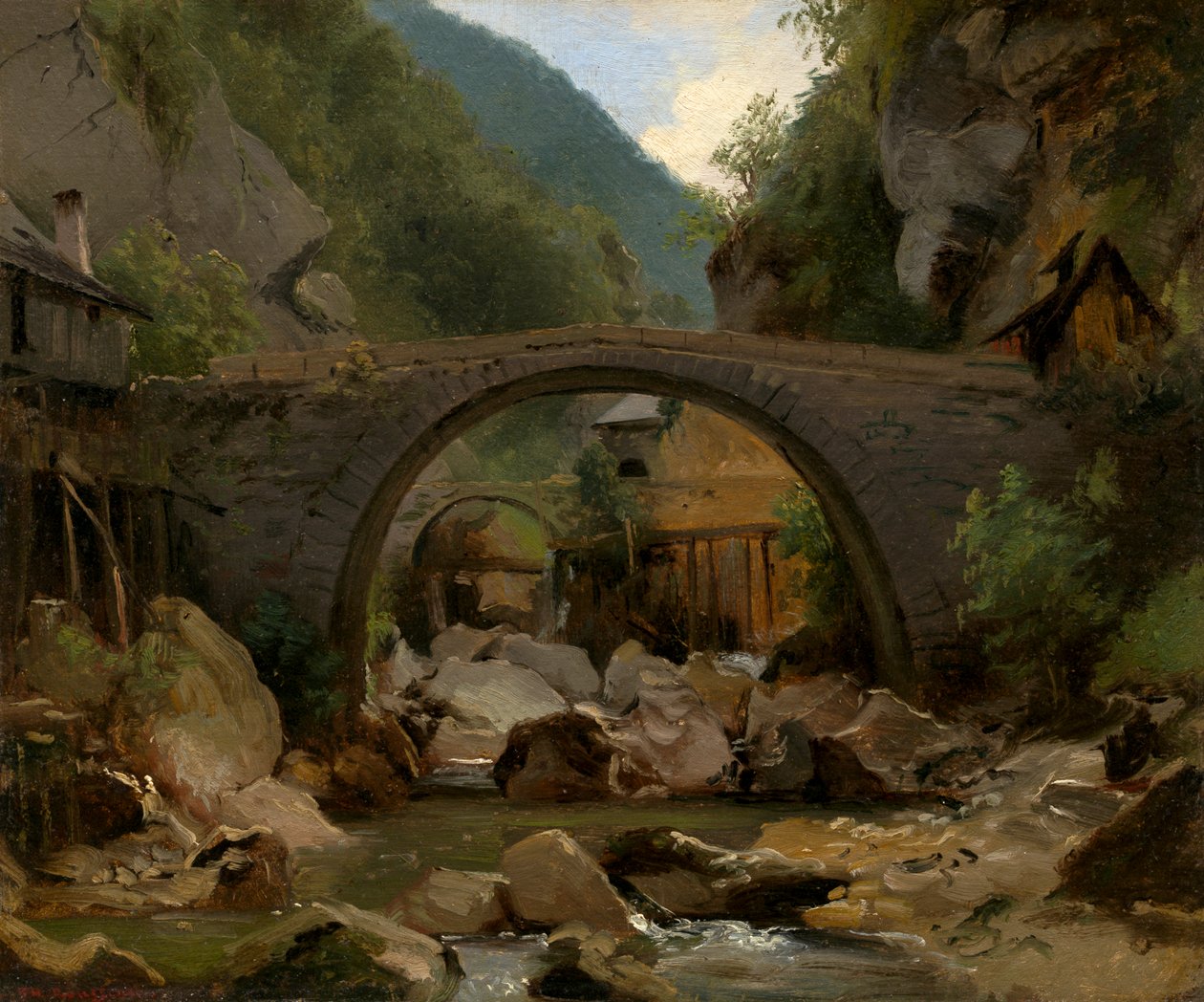 Fjellbekk i Auvergne av Pierre Etienne Theodore Rousseau