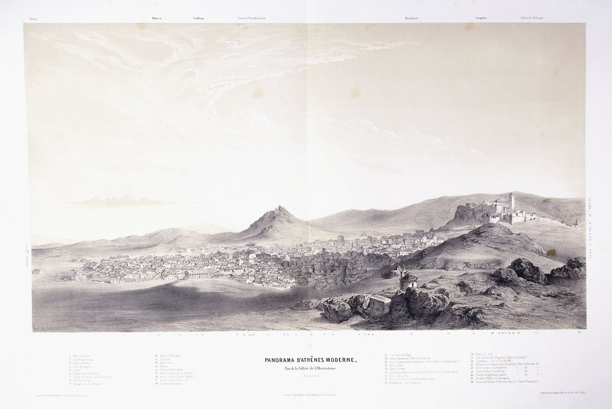 Panorama over moderne Athen av Théodose du Moncel