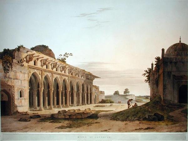 Ruiner ved Cannouge, publisert 1802 av Thomas und William Daniell