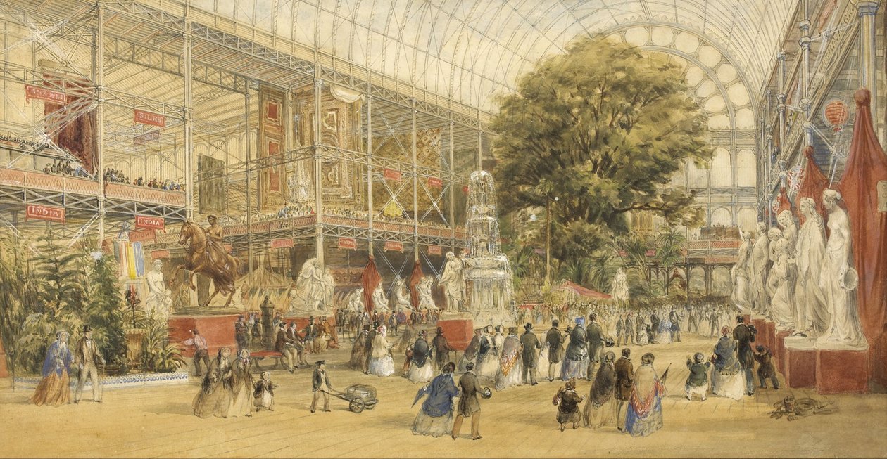 Dronning Victoria åpnet universitetsutstillingen fra 1851 på Crystal Palace i London av Thomas Abel Prior