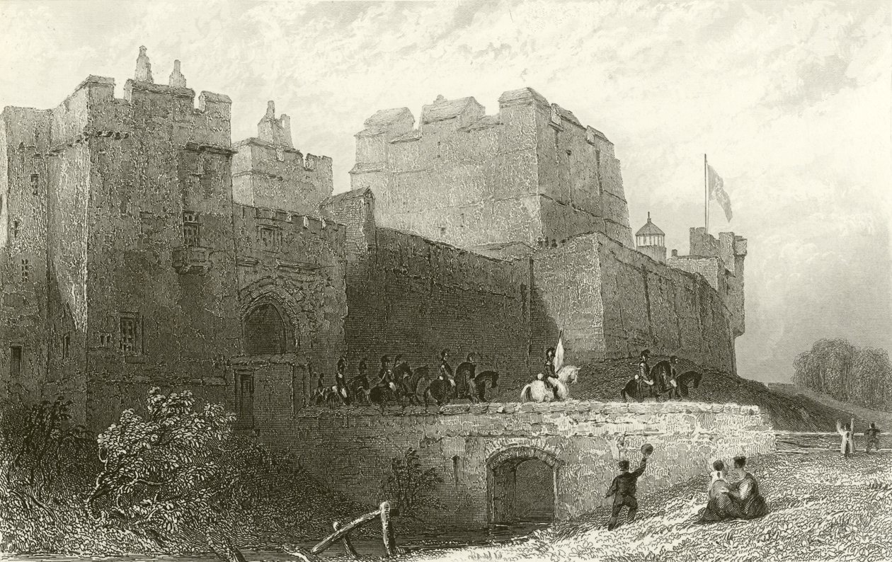 Carlisle Castle, Cumberland av Thomas Allom