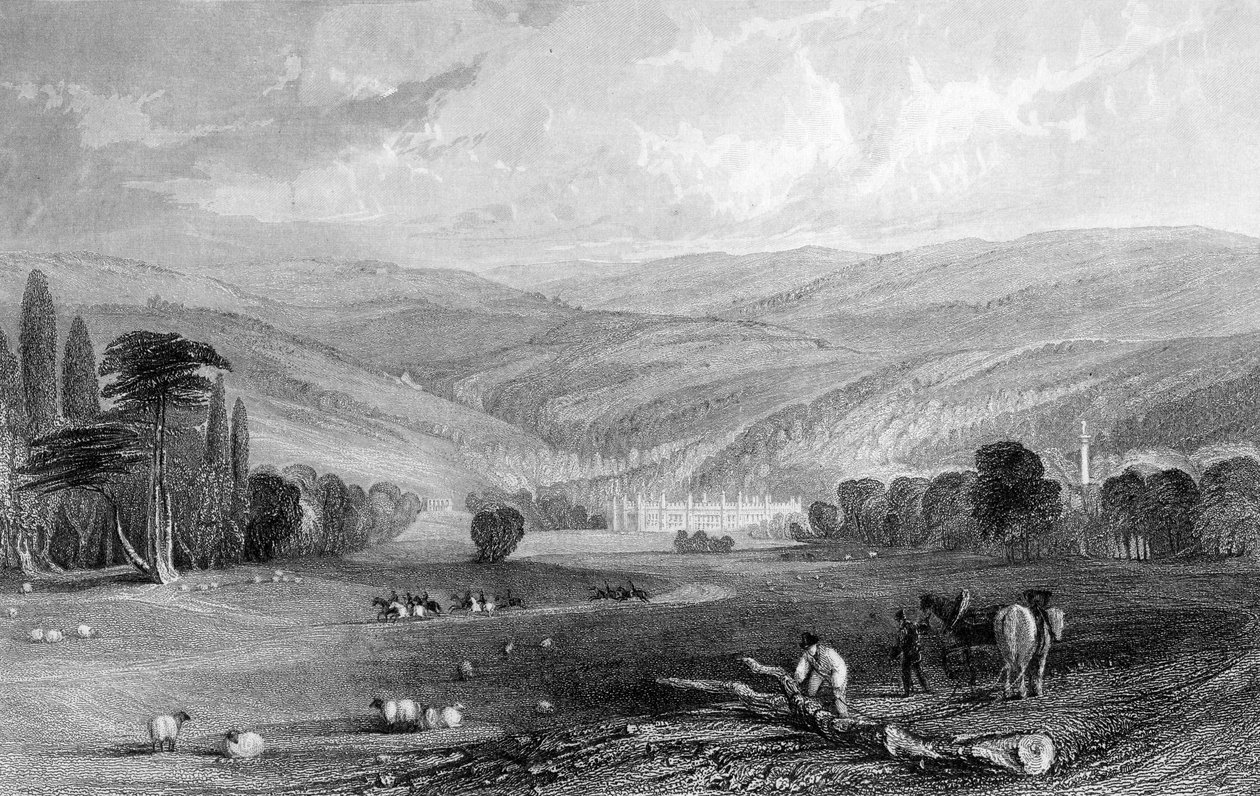 Gibside, County of Durham, 1835 av Thomas Allom