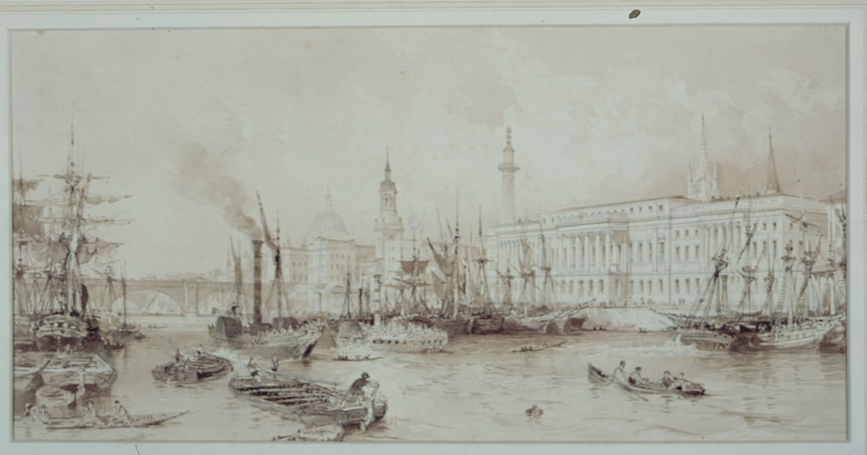 Havnen i London av Thomas Allom