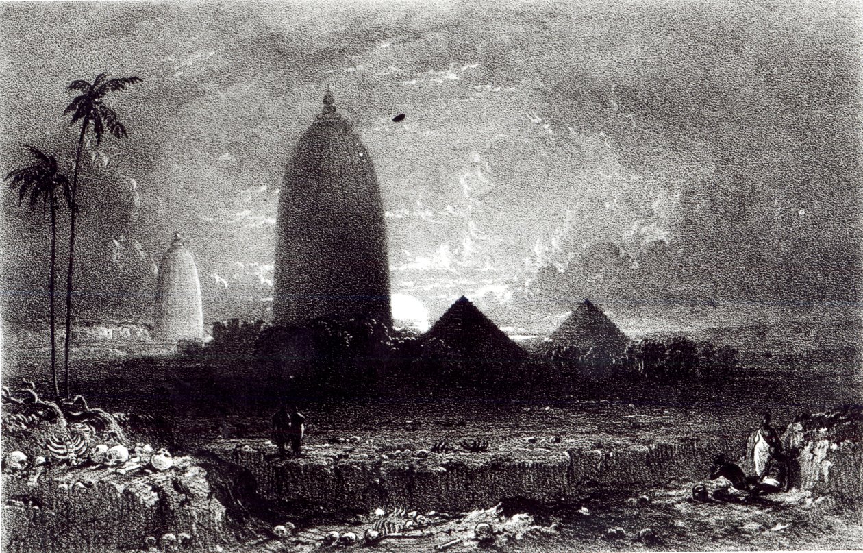 Jagannath Temple, gravert av A. Picken, 1837 av Thomas Bacon