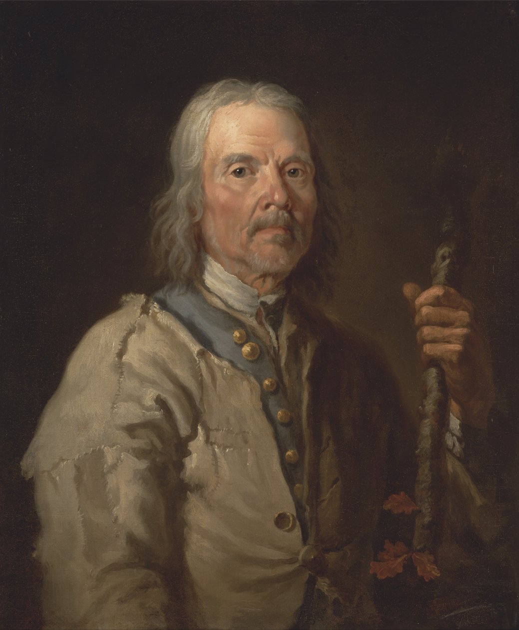 Mann som holder en stab av Thomas Barker of Bath