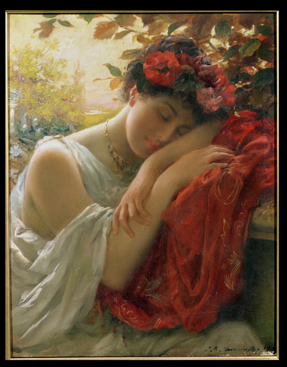 Kvinne drømmer av Thomas Benjamin Kennington