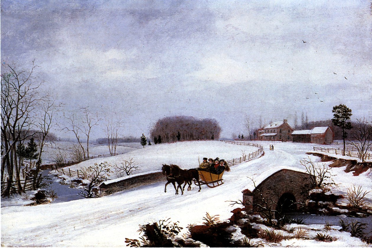 Slede om vinteren, 1832 av Thomas Birch