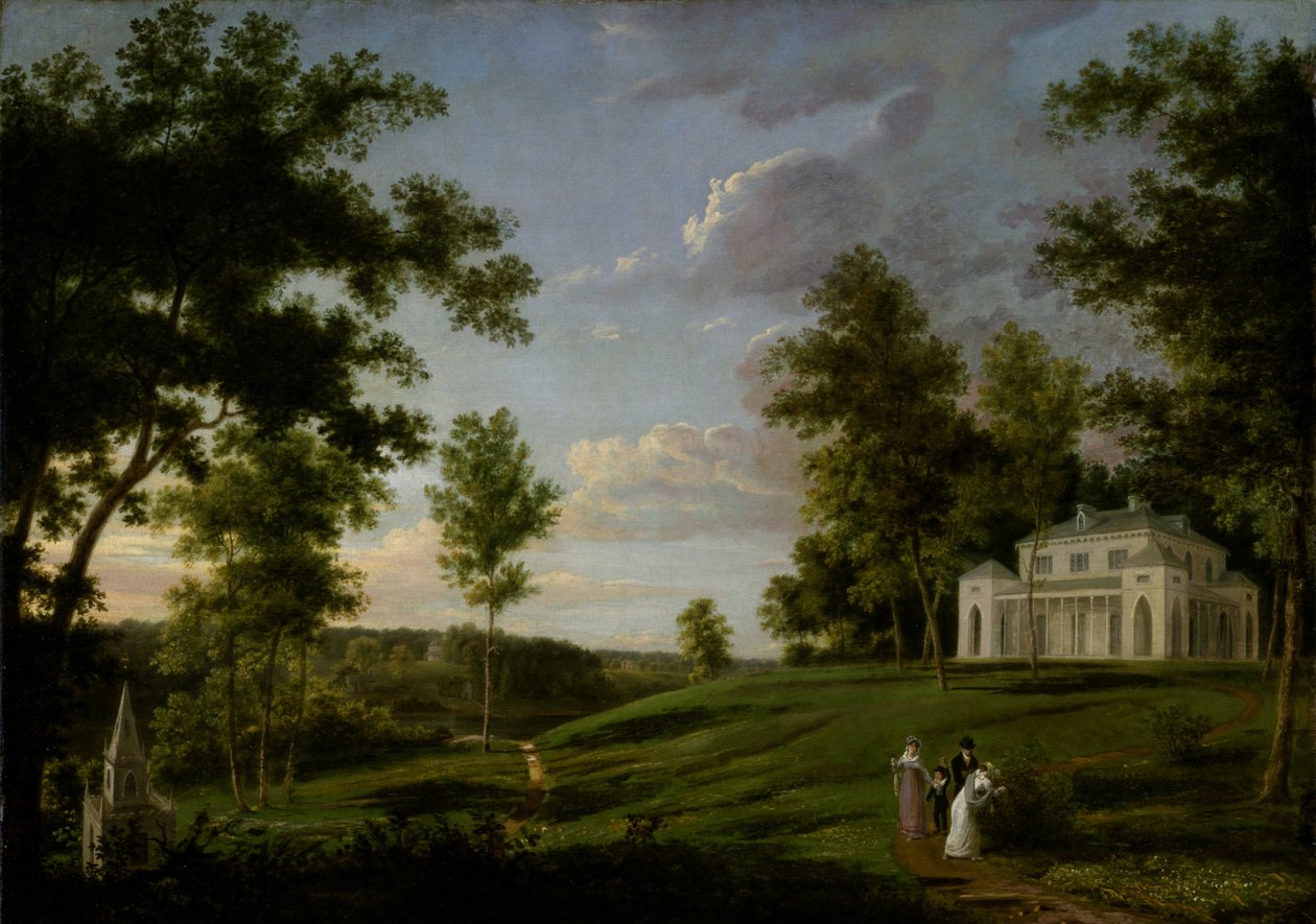 Southeast View of Sedgeley Park, Countrysetet til James Cowles Fisher, Esq. av Thomas Birch