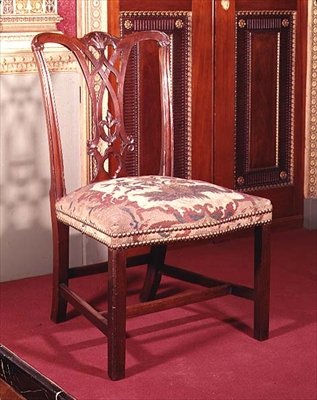 Ribband-ryggstol av Chippendale, ca. 1760 (mahogni) av Thomas Chippendale