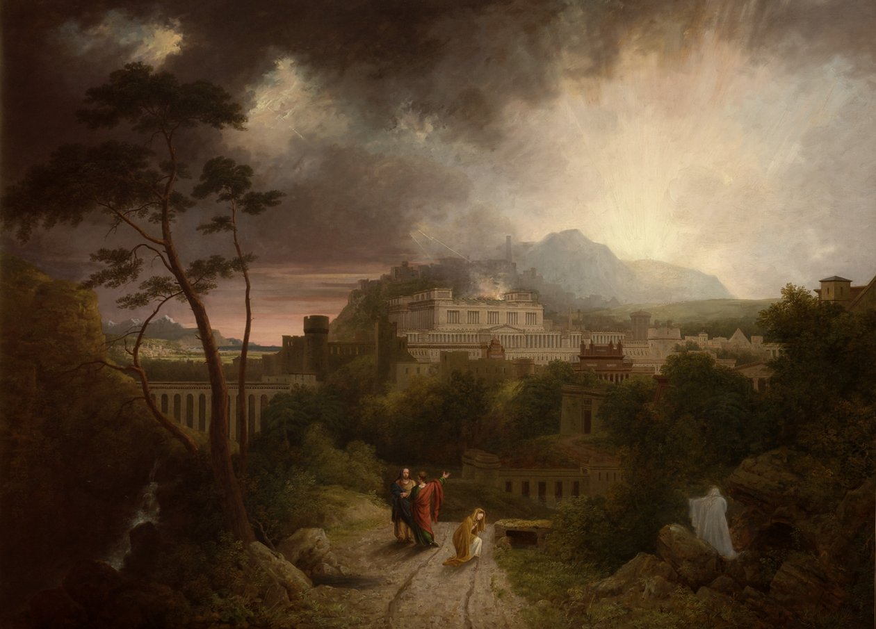 Kristus viser seg for Maria Magdalen med utsikt over Jerusalem bortenfor på tidspunktet for korsfestelsen av Thomas Christopher Hofland