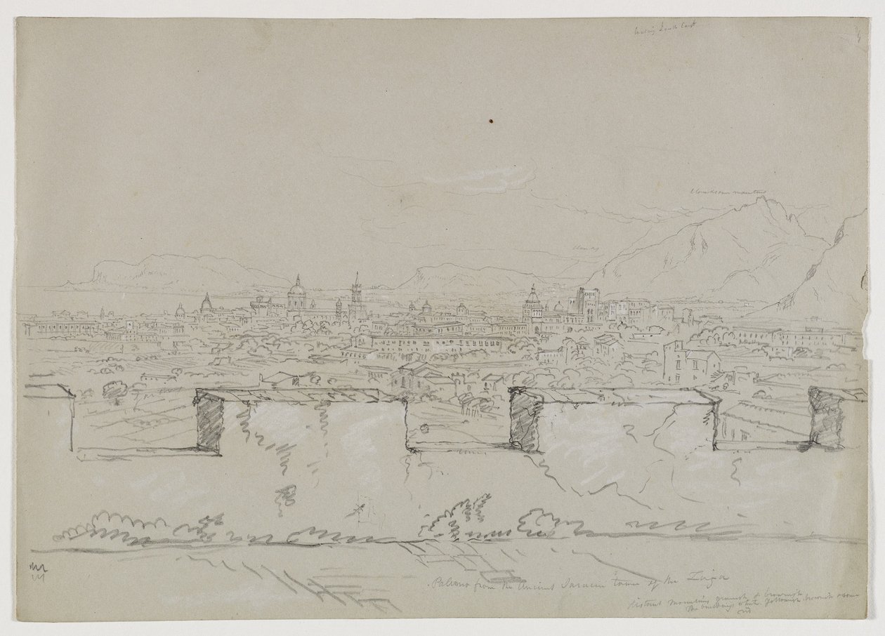 Palermo, Sicilia, fra det gamle Saracen-tårnet i Zisa, 1842 av Thomas Cole