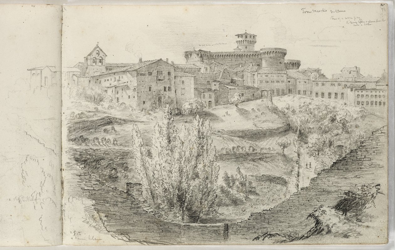 Rocca Nuova (eller Torre Maschio, Volterra) ca. 1831 av Thomas Cole
