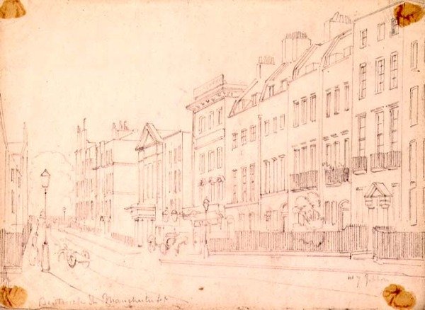 Bentinck Street, utenfor Manchester Square, London, ca. 1850 av Thomas Colman Dibdin