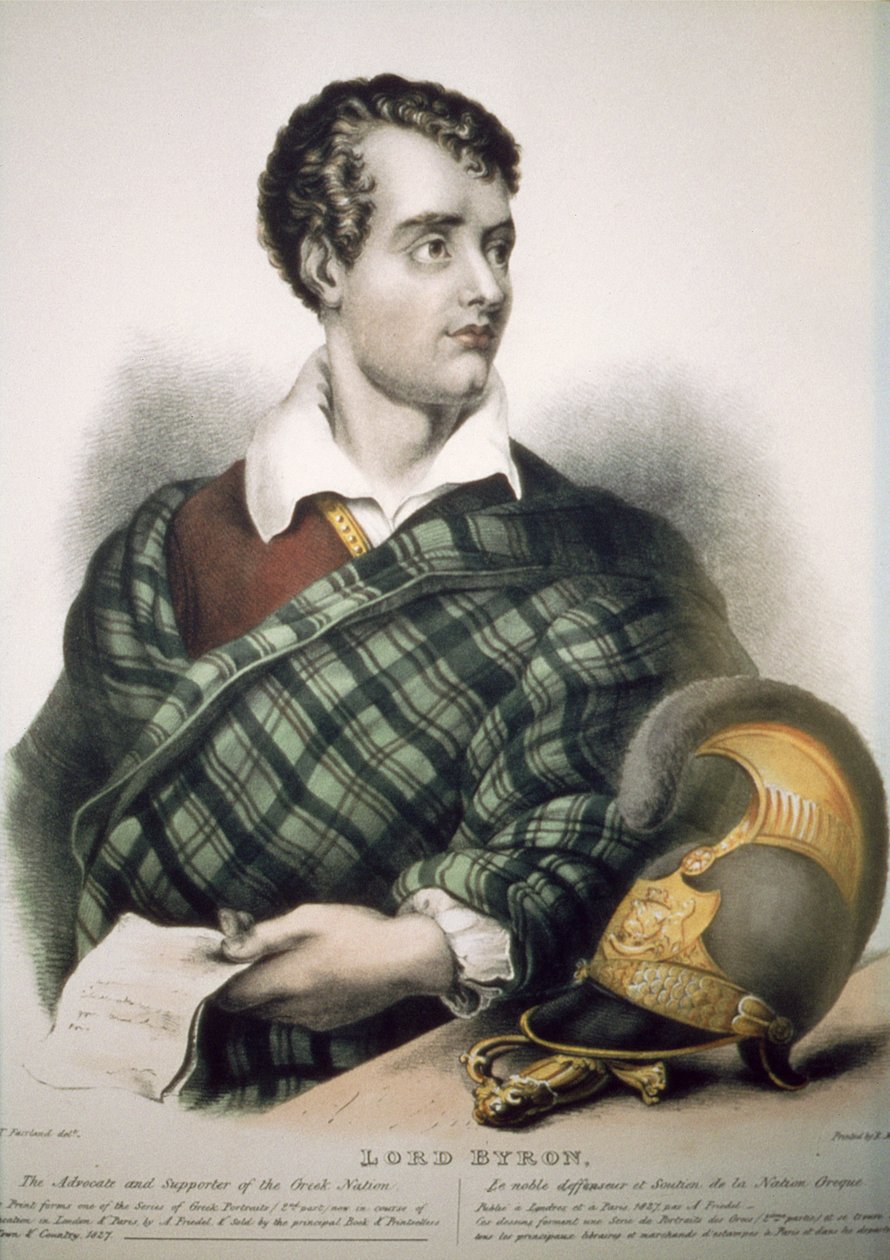 Lord Byron (1788-1824) 1827 av Thomas Fairland
