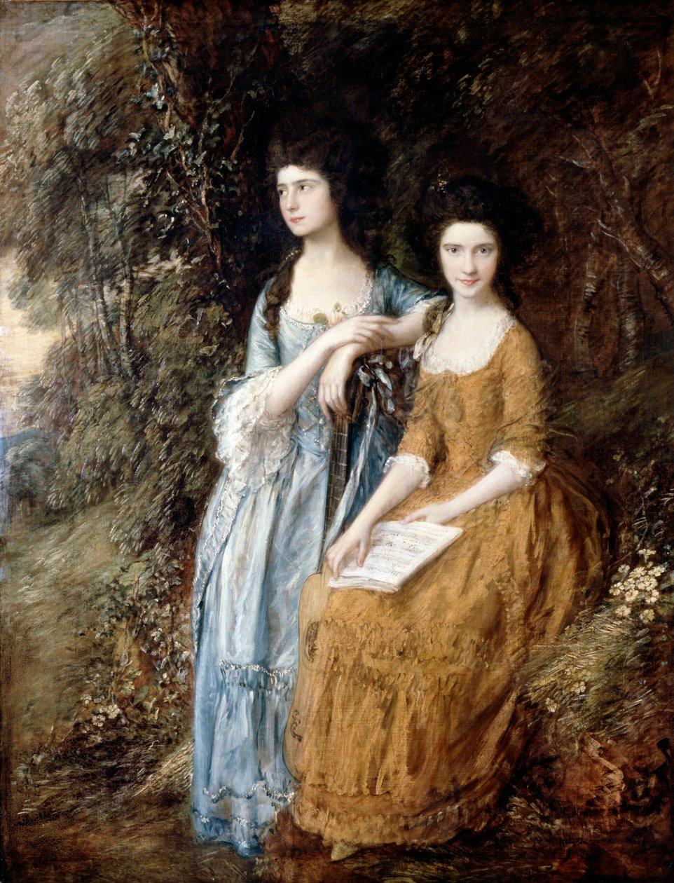 Elizabeth og Mary Linley av Thomas Gainsborough