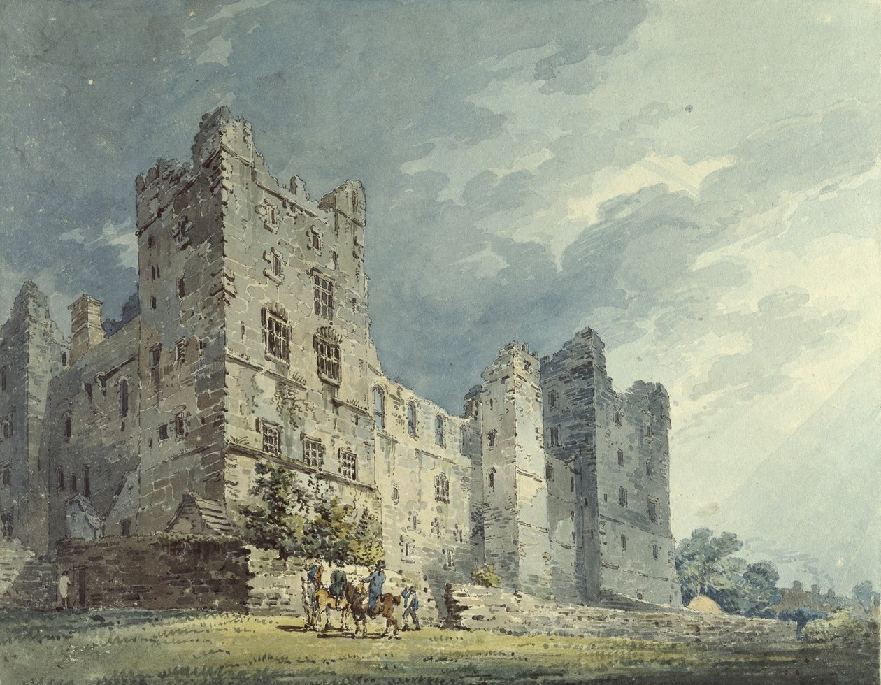 Bolton Castle, Yorkshire (akvarell over indikasjoner i grafitt) av Thomas Girtin