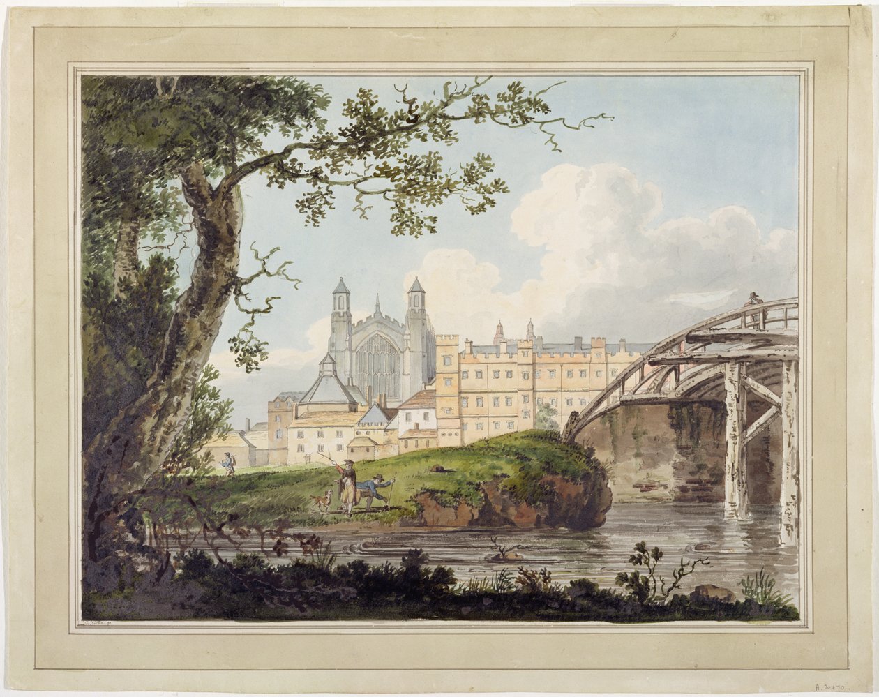 Eton College fra Datchet Road, ca. 1790 (wc over grafitt på vevd papir) av Thomas Girtin