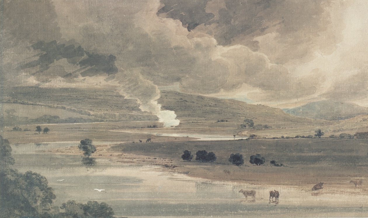 The River Wharfe, 1801 av Thomas Girtin