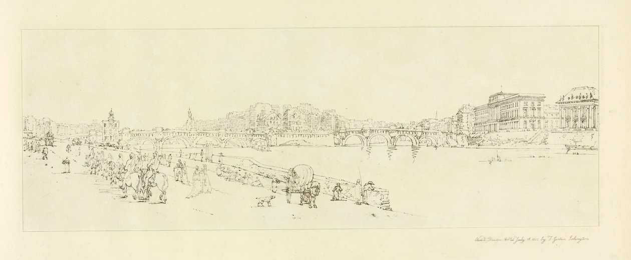 Utsikt over Pont Neuf, ca. 1802 av Thomas Girtin