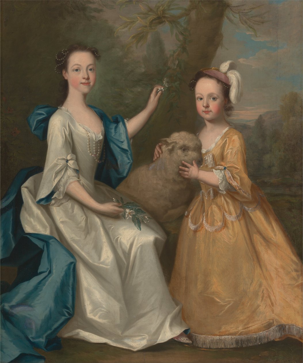 Unge kvinner med et lam av Thomas Hudson