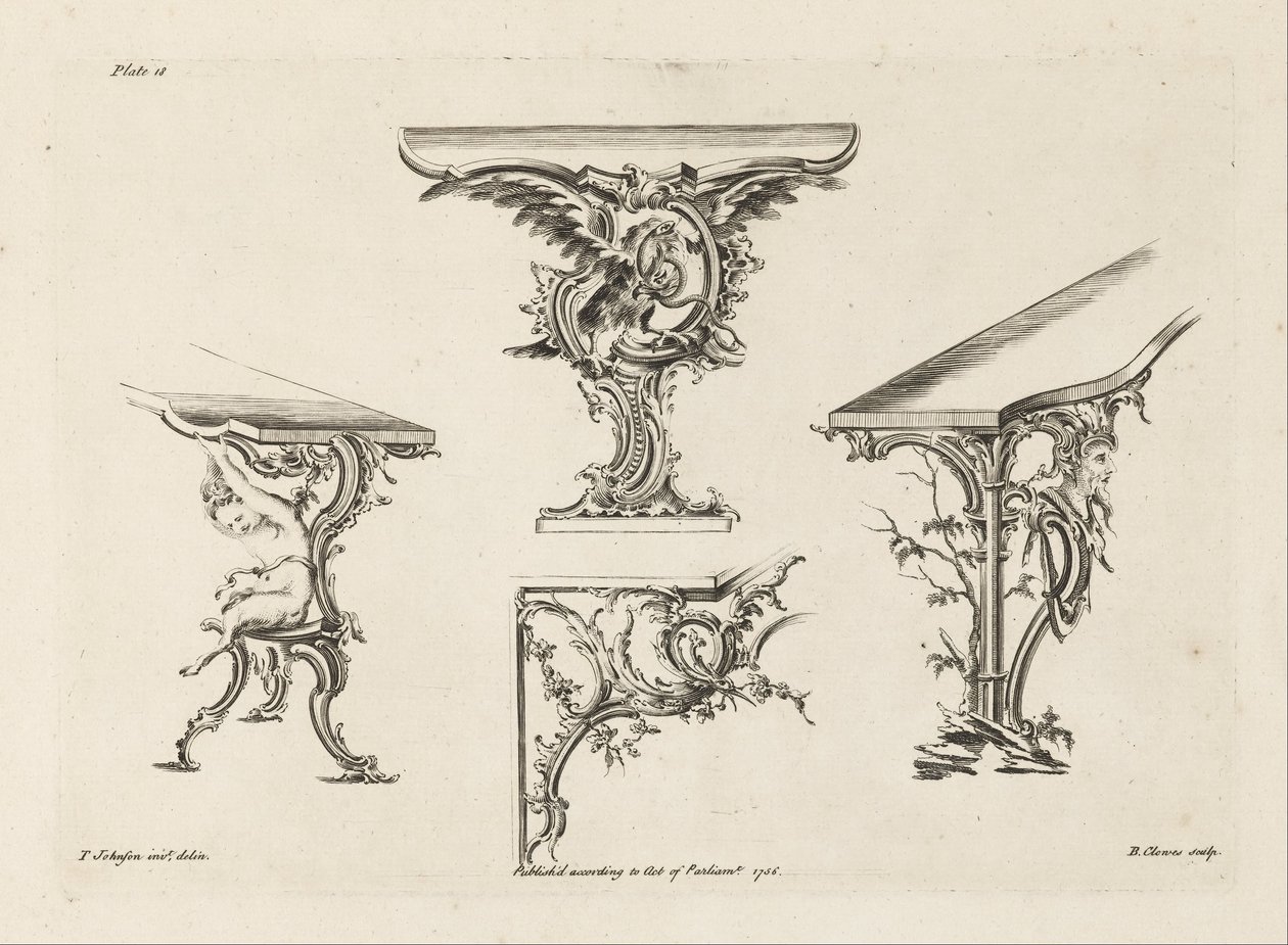 Plate 18 i hundre og femti nye design av Thomas Johnson