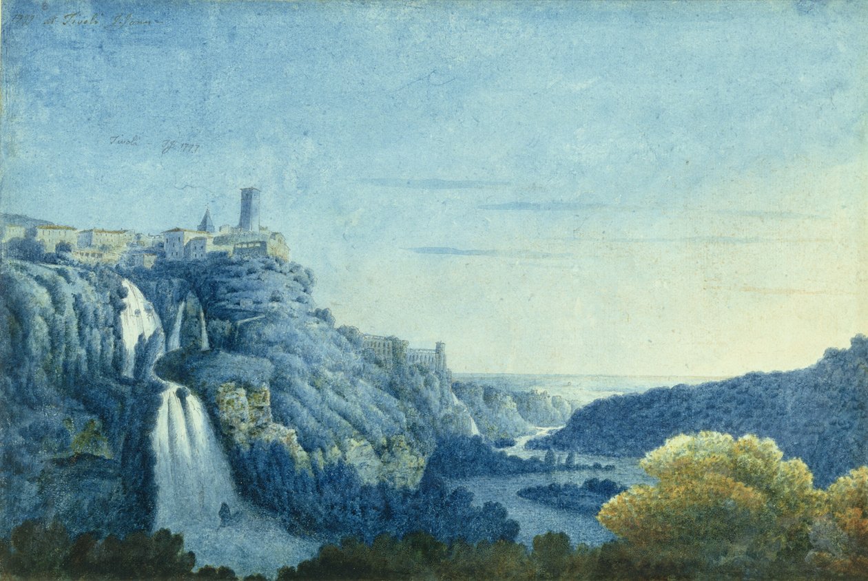 Tivoli, 1777 (wc over grafitt på papir) av Thomas Jones