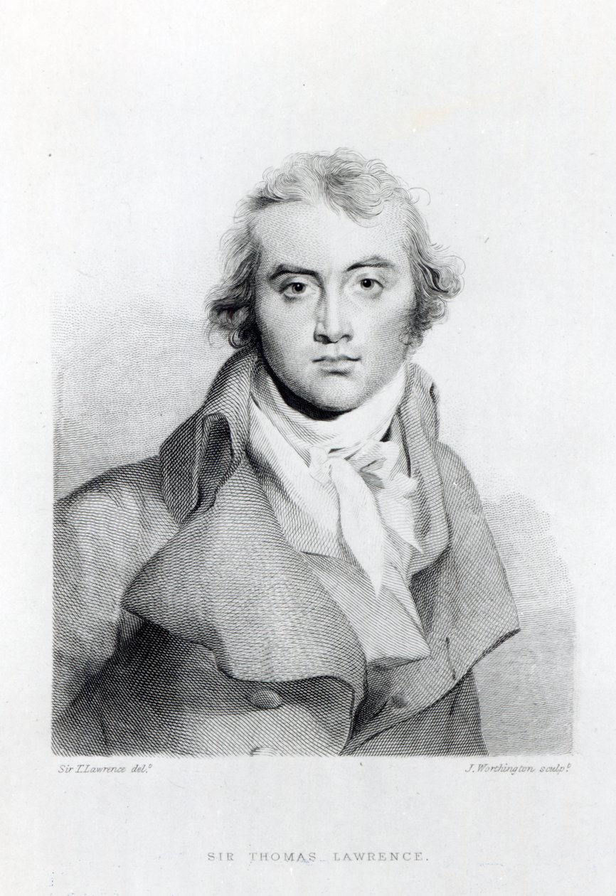 Selvportrett, gravert av J. Worthington av Thomas Lawrence