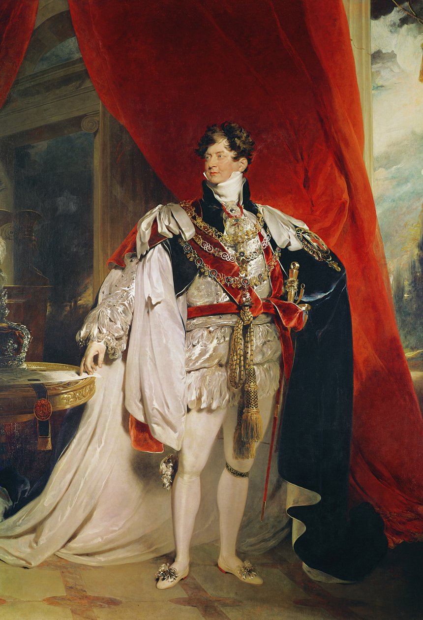 Prinsregenten, senere George IV (1762-1830) i sine strømpebåndskåper, 1816 (se 151574 og 61203 for detaljer) av Thomas Lawrence