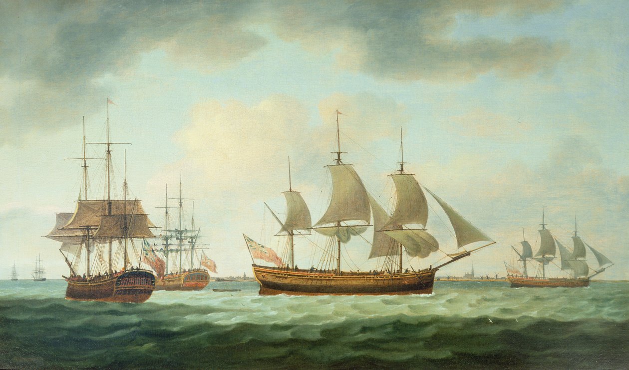Handelsfartøy utenfor kysten, 1783 av Thomas Luny