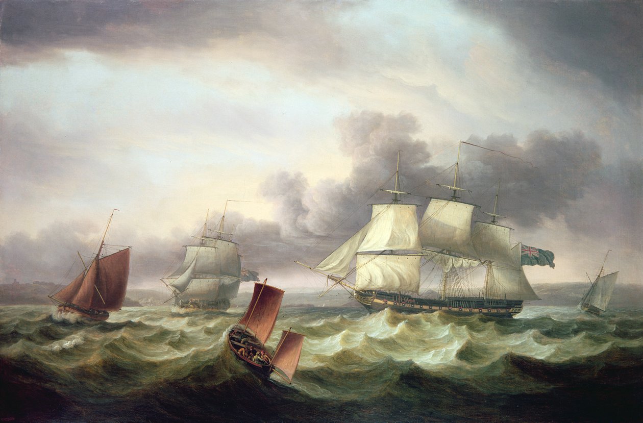 Frakt fra Plymouth Sound av Thomas Luny