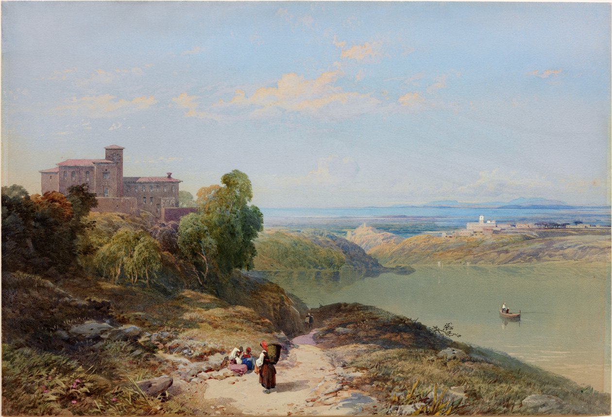 Italiensk innsjøscene (kroppsfarge) av Thomas Miles II Richardson