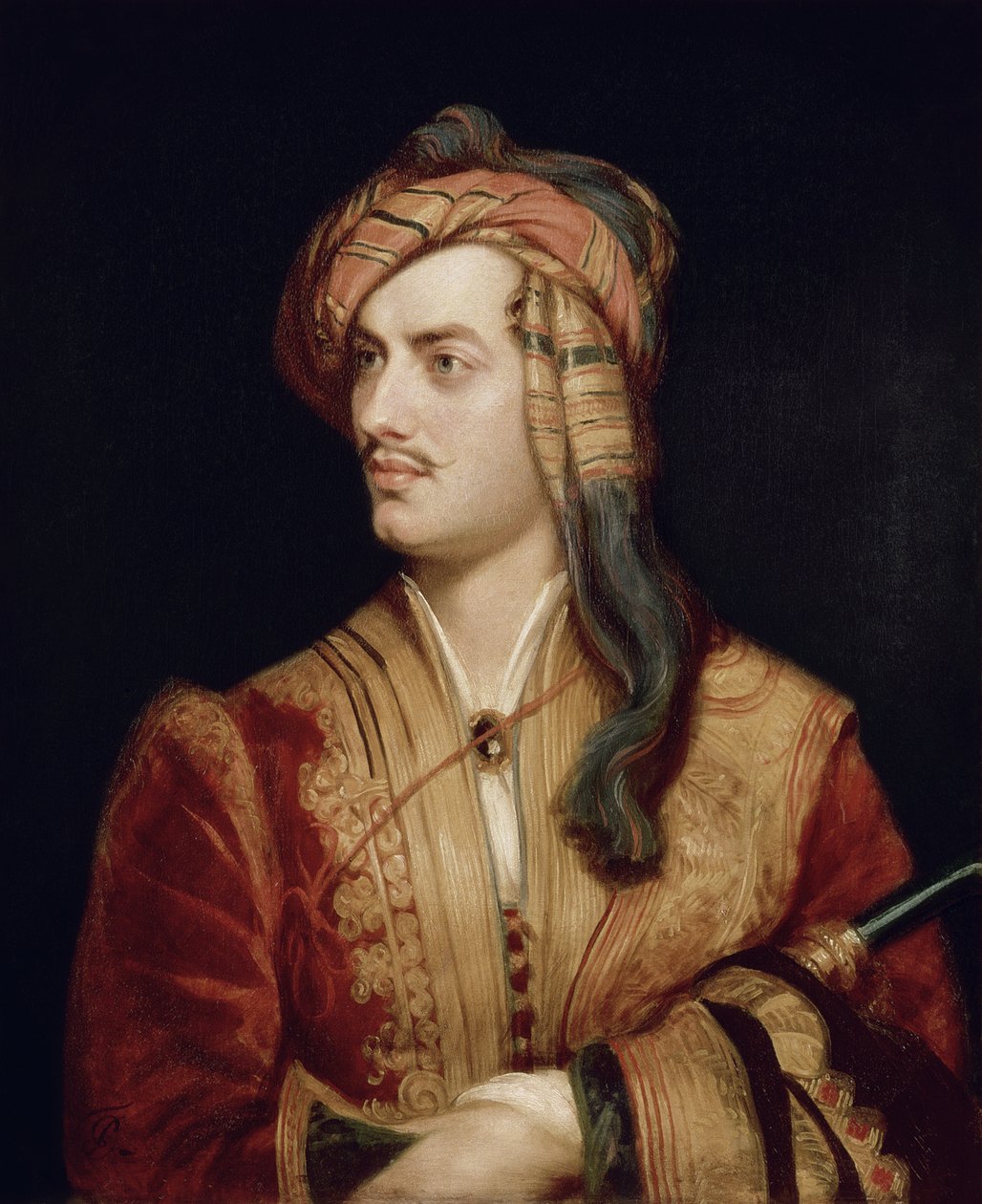 Portrett av George Gordon (1788-1824) 6. baron Byron av Rochdale i albansk kjole, 1813 av Thomas Phillips
