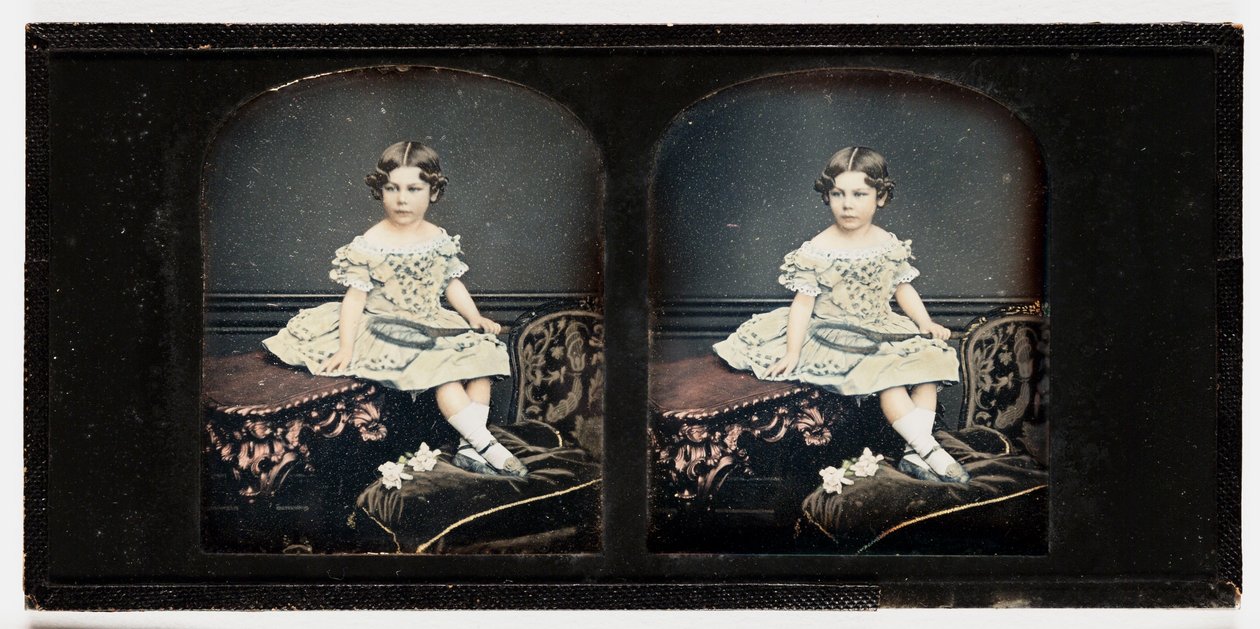 En ung jente, ca. 1855 (stereo-daguerreotypi) av Thomas Richard Williams