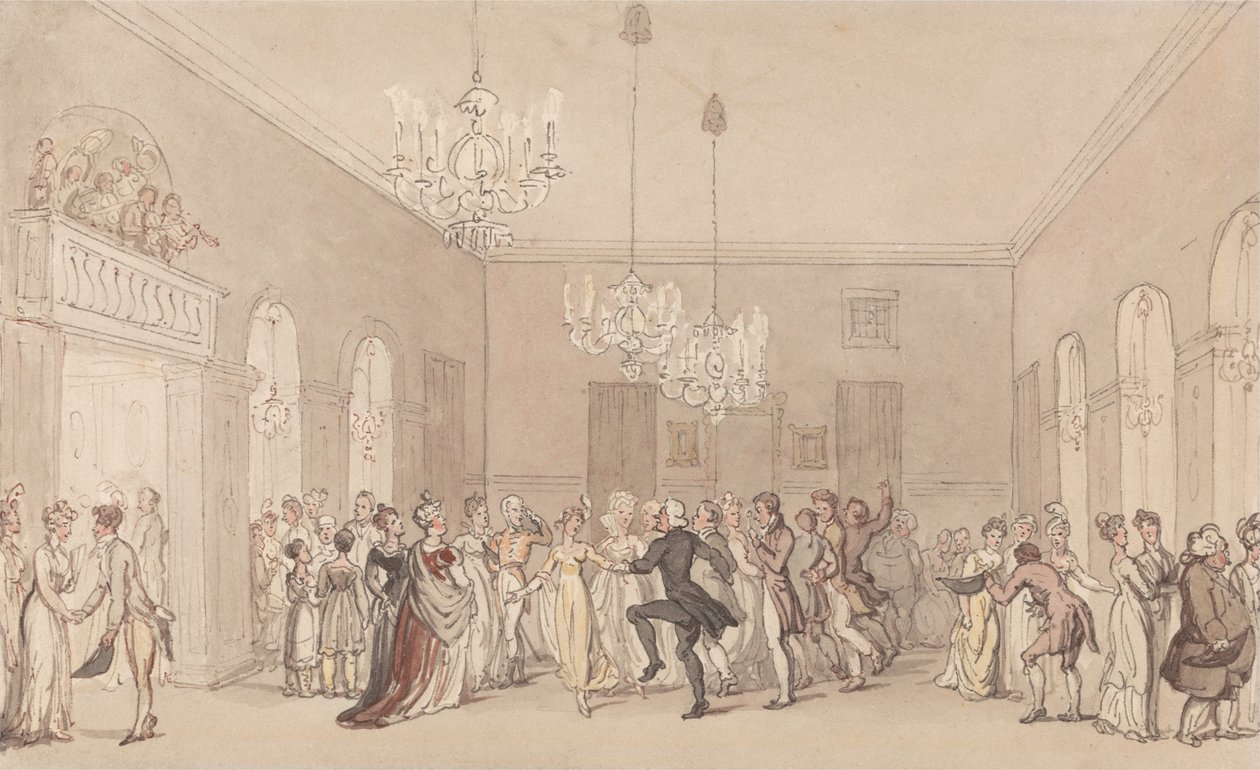 En ball på Scarborough av Thomas Rowlandson