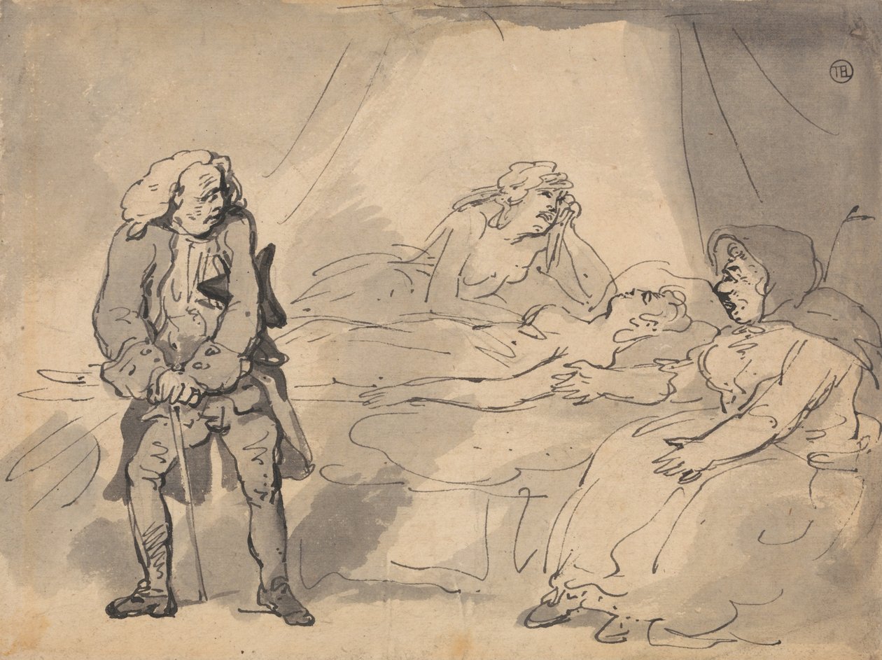 En scene for dødsleie av Thomas Rowlandson