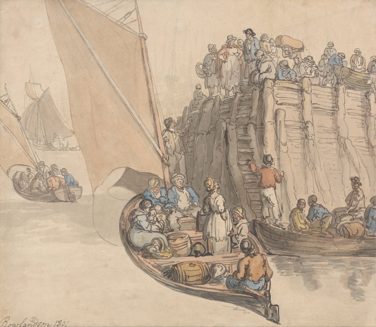 En brygge i Amsterdam av Thomas Rowlandson