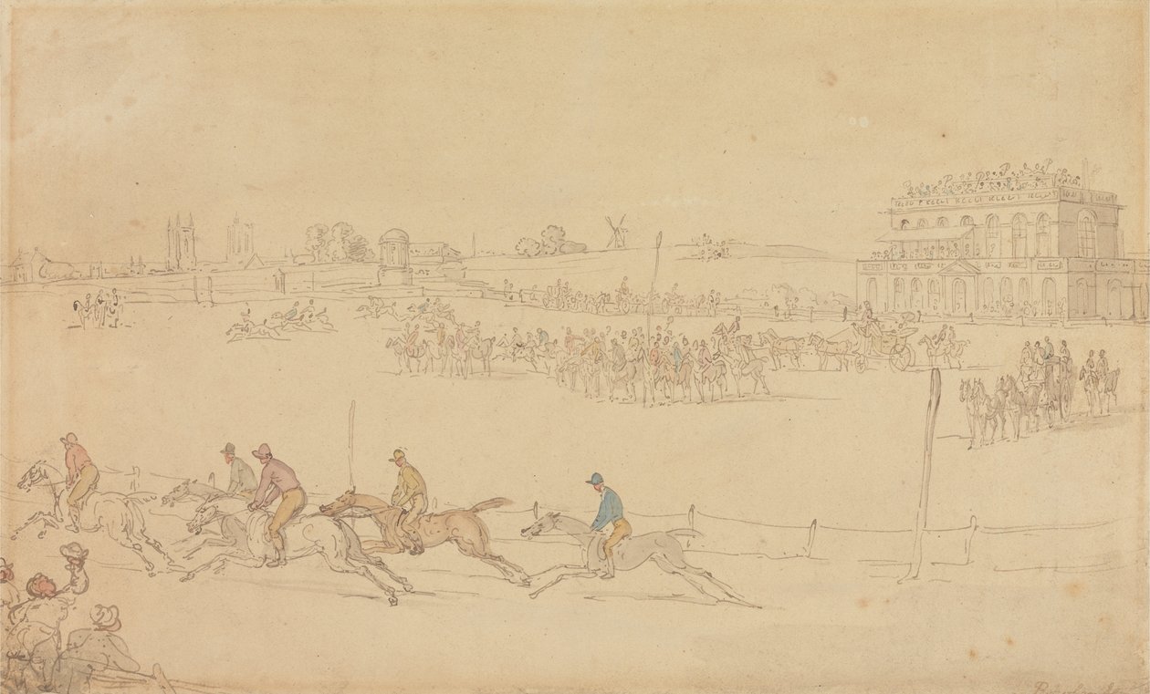 Et løp på Knavesmire i York av Thomas Rowlandson